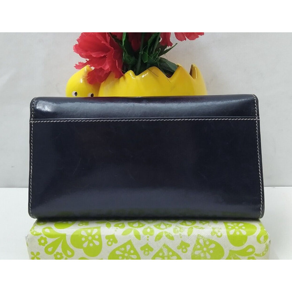 Kate Spade New York Black Leather Credit Card Trifold Wallet - Made in Italy - Picture 2 of 16
